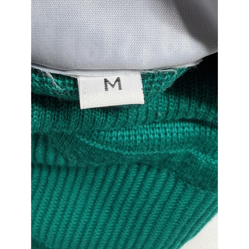 Vintage Meister Sweater Womens Medium Jade Green‎ Knit Turtleneck Wool Blend 80s - Picture 7 of 9